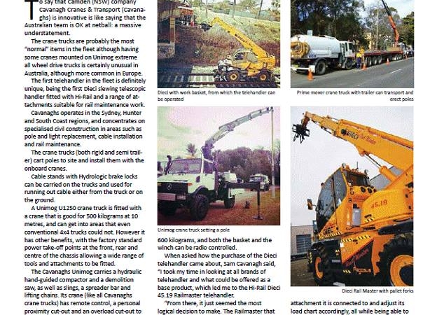 Cavanagh Cranes and Transport Featured in Contractor Magazine